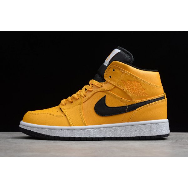 Nike Air Jordan 1 Mid Sarı Basketbol Ayakkabısı Türkiye - G29F38YZ